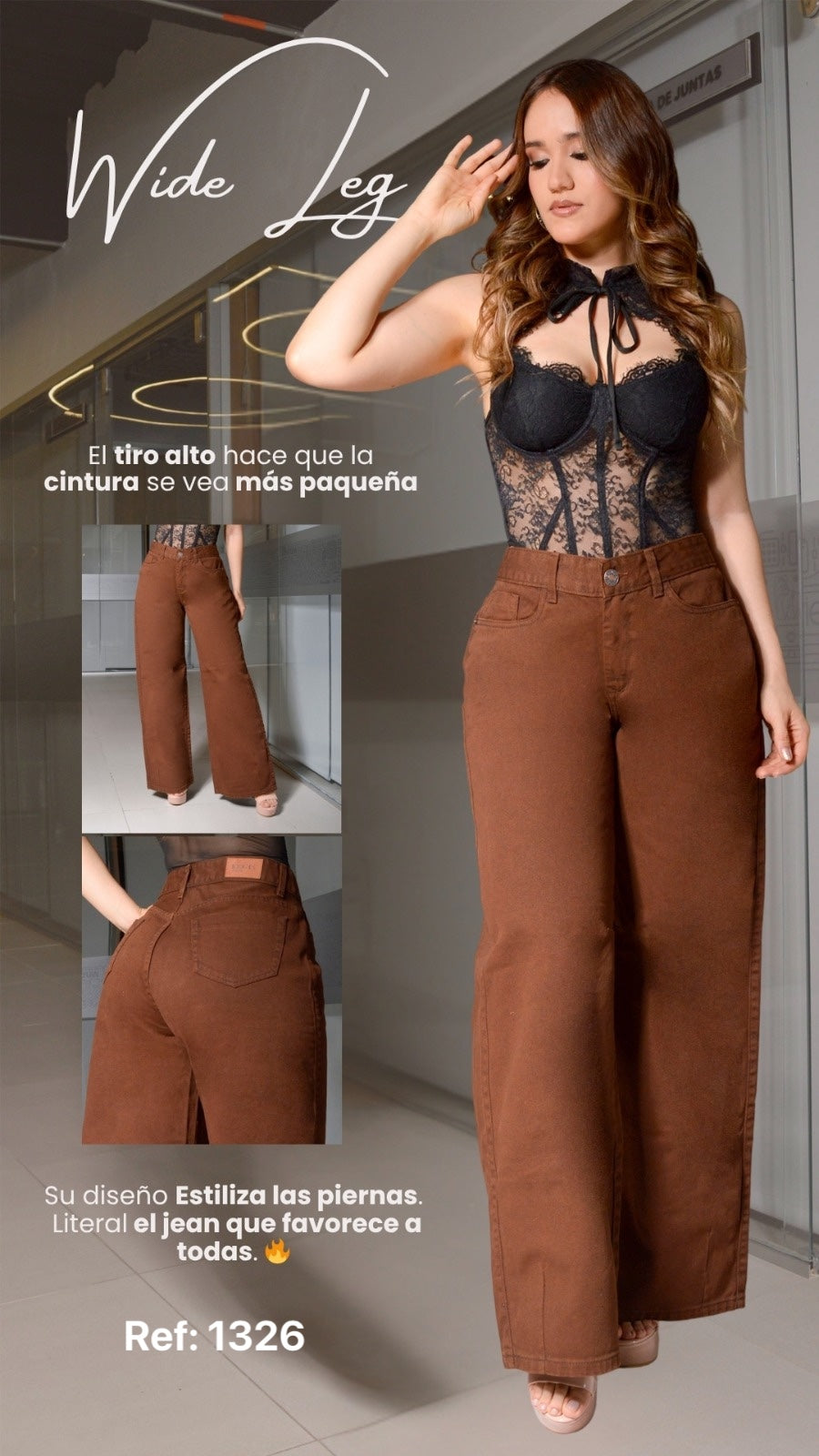 JEANS BOTA ANCHA TELA RIGIDA REF 1326