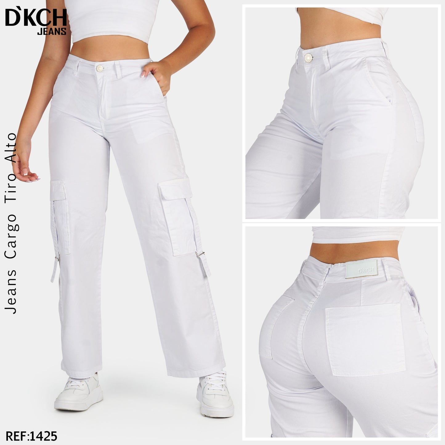 JEANS CARGO BOTA ANCHA STRECH REF 1425