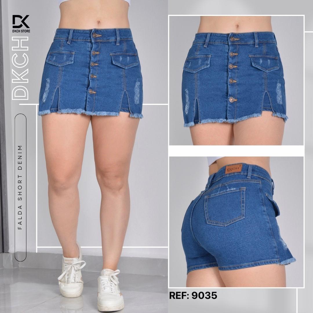 FALDA SHORT SEMI RIGIDA TIRO ALTO REF 9035