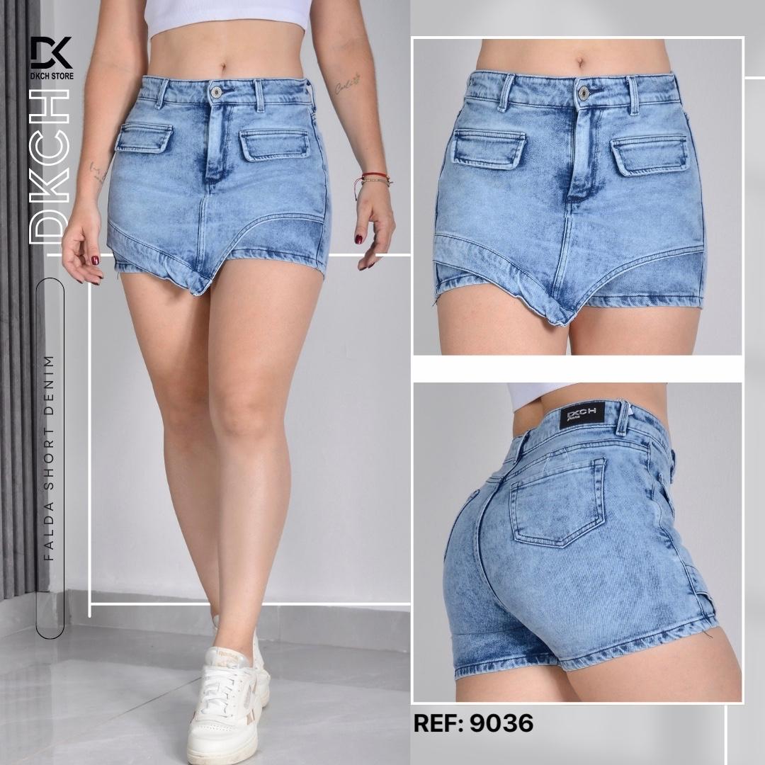 FALDA SHORT SEMI RIGIDA TIRO ALTO REF 9036