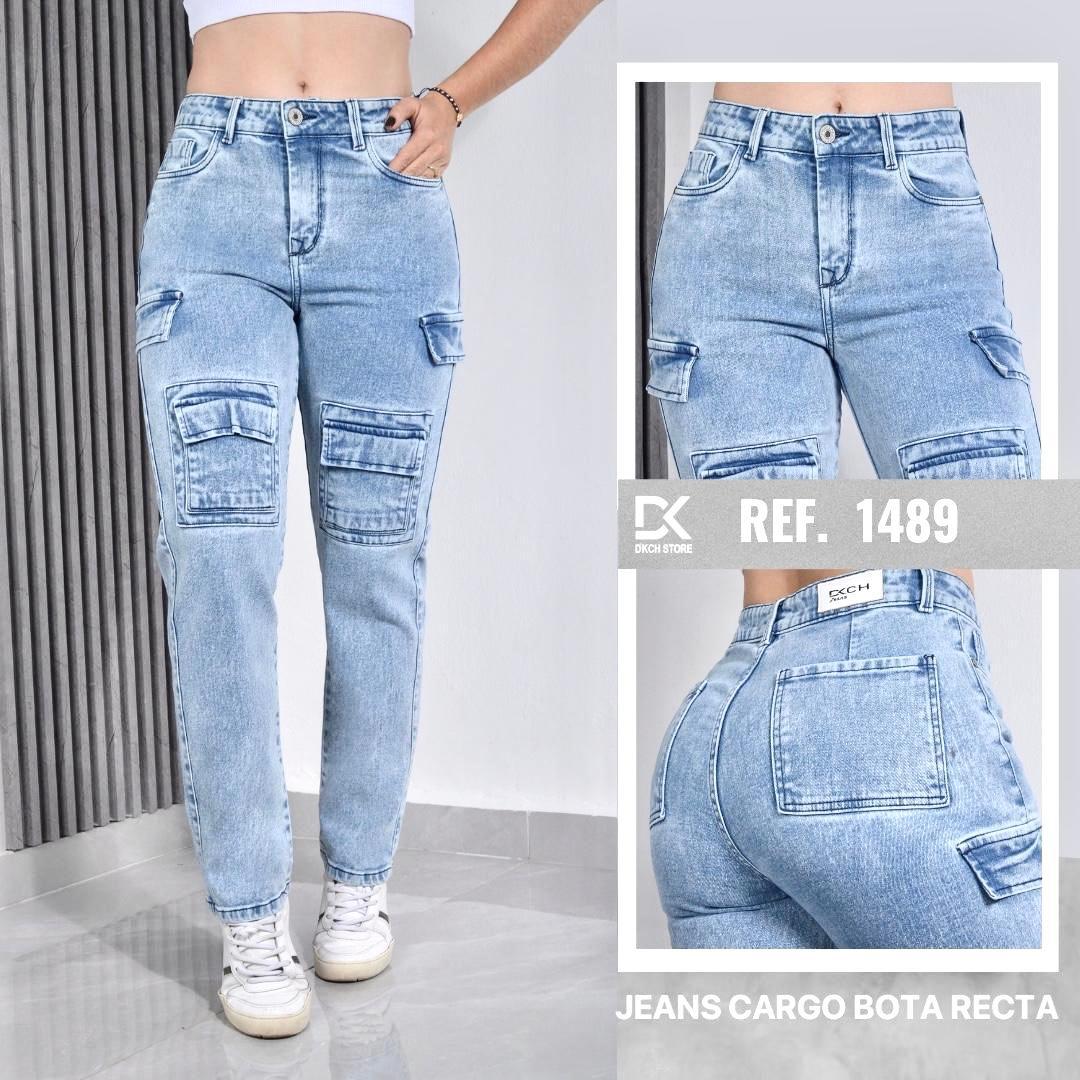 JEANS CARGO BOTA RECTA STRECH REF 1489