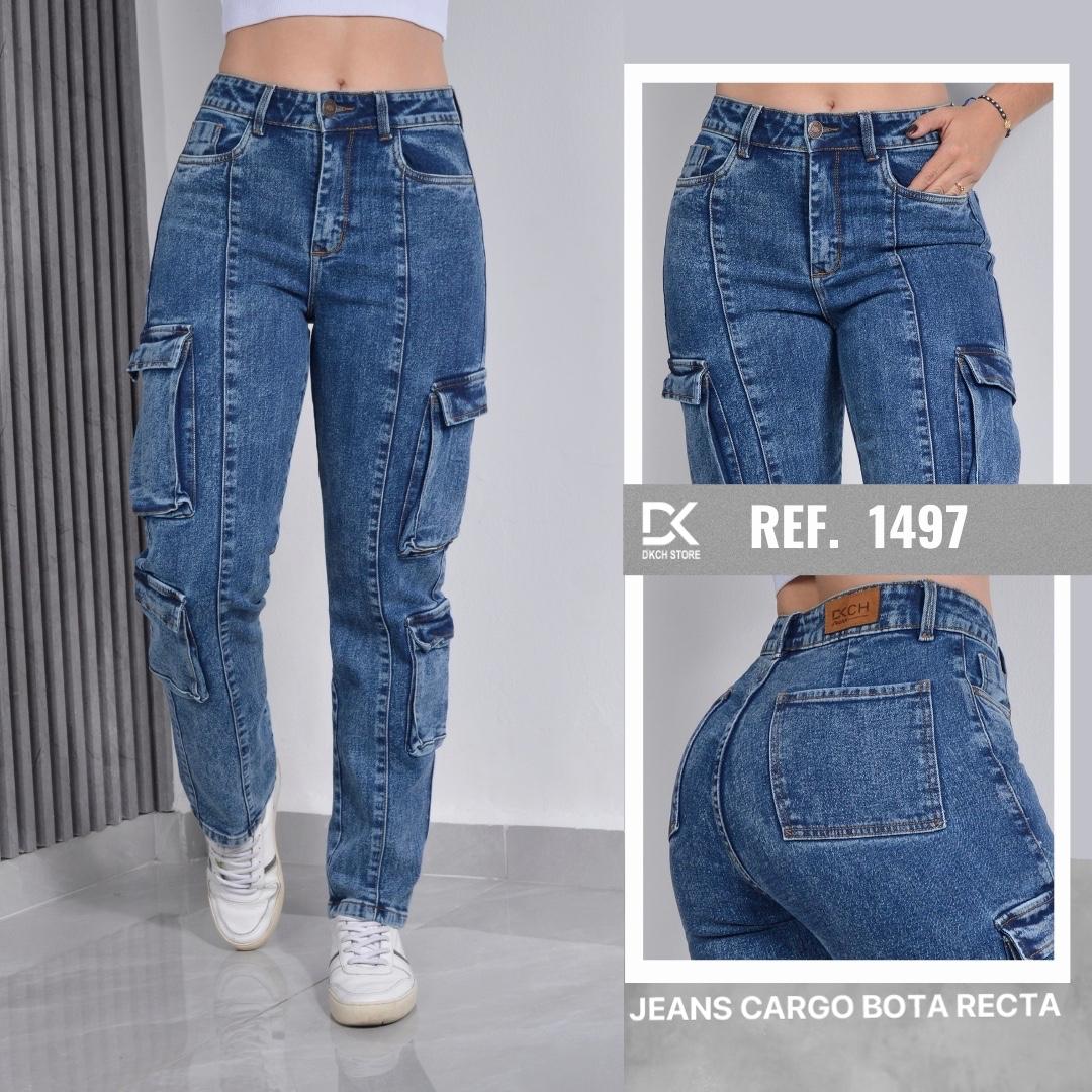 JEANS CARGO BOTA RECTA STRECH REF 1497
