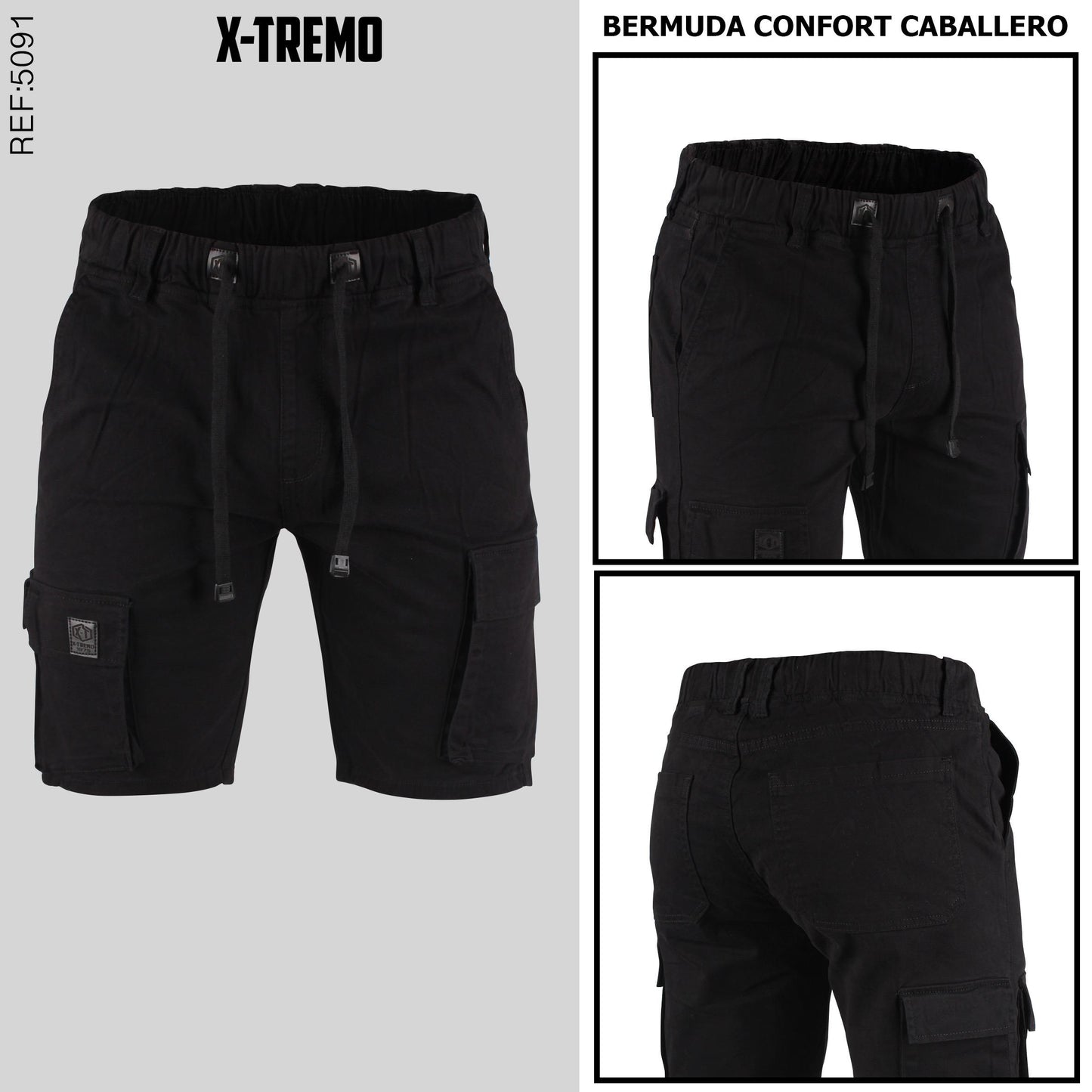 BERMUDA JOGGER CARGO EN DRILL REF. 5091
