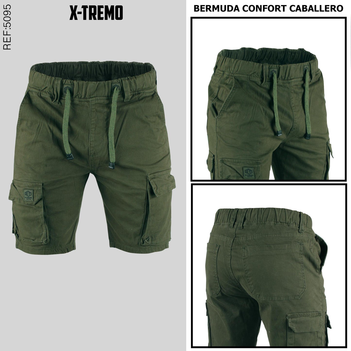 BERMUDA JOGGER CARGO EN DRILL REF. 5095