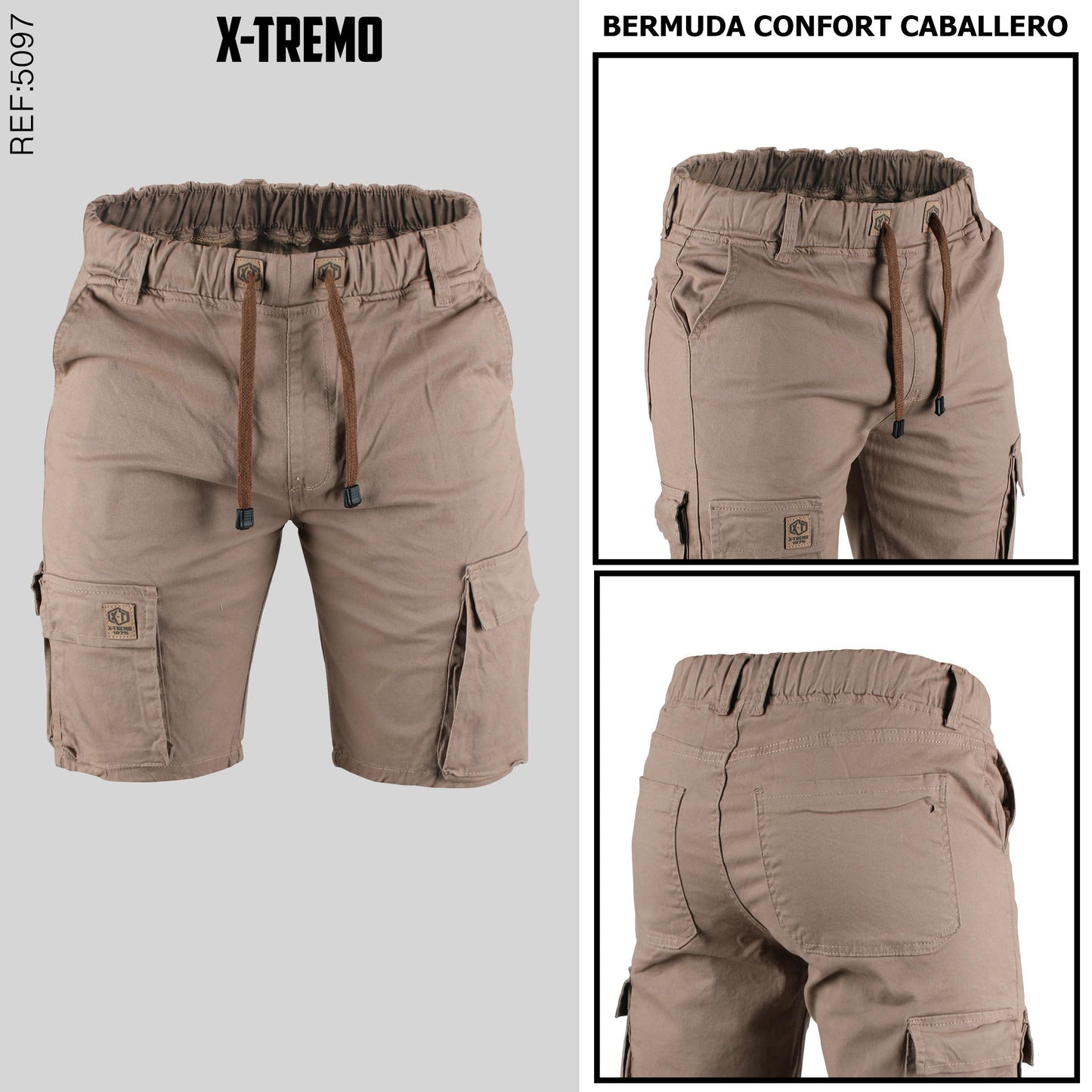 BERMUDA JOGGER CARGO EN DRILL REF. 5097