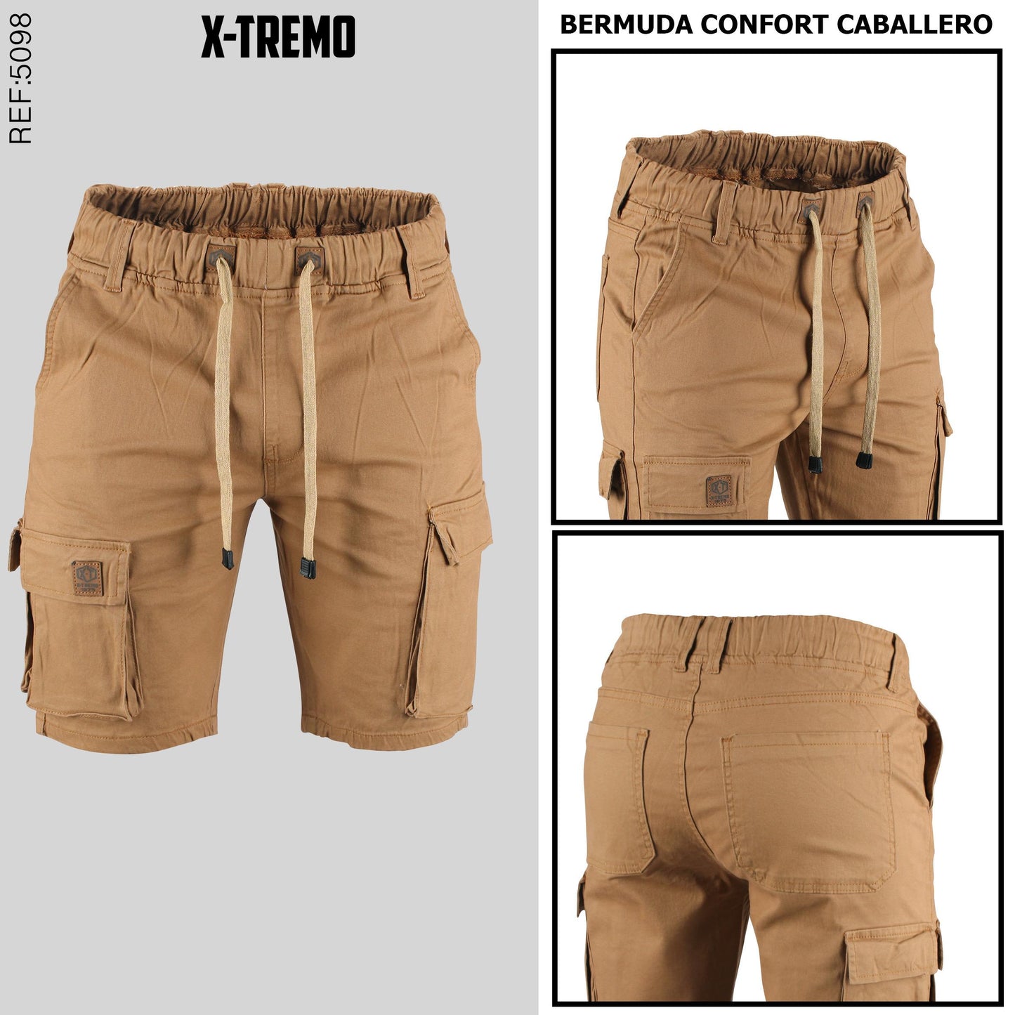 BERMUDA JOGGER CARGO EN DRILL REF. 5098