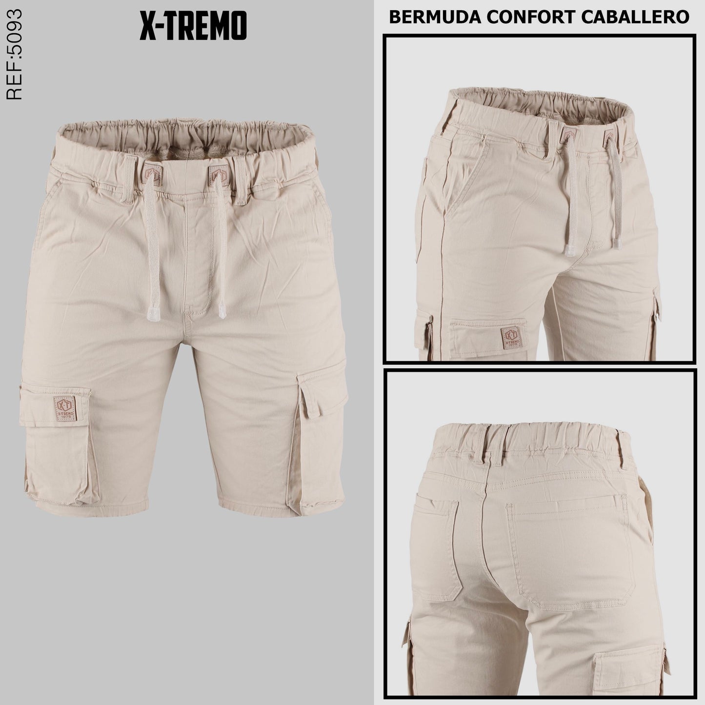 BERMUDA JOGGER CARGO EN DRILL REF. 5093