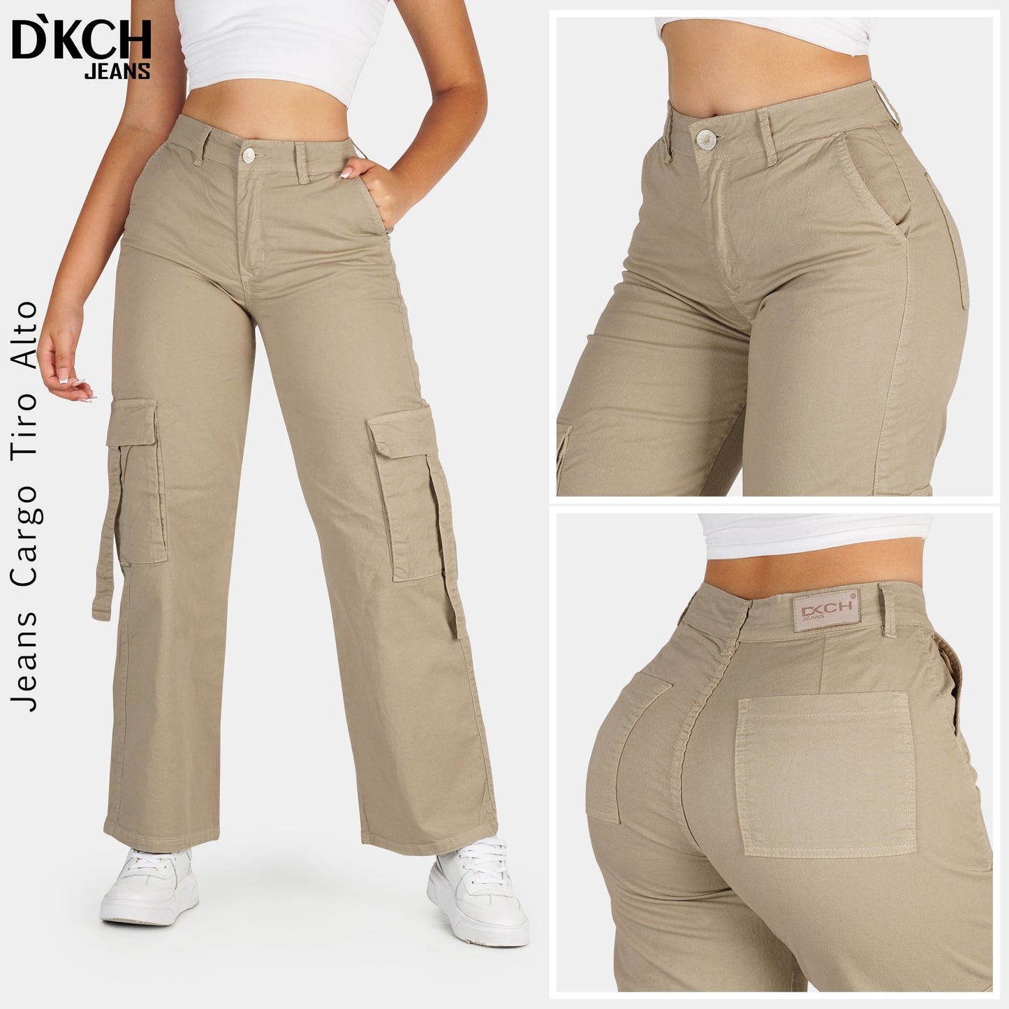 JEANS CARGO BOTA ANCHA STRECH REF 1424