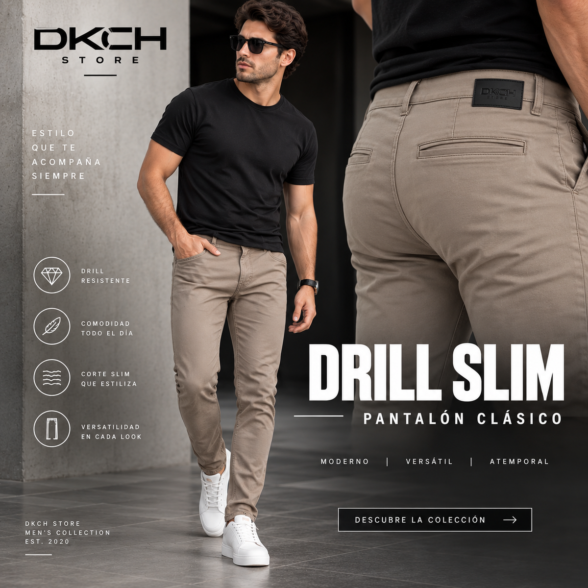 Pantalón Clásico en Drill para Hombre | DKCH STORE