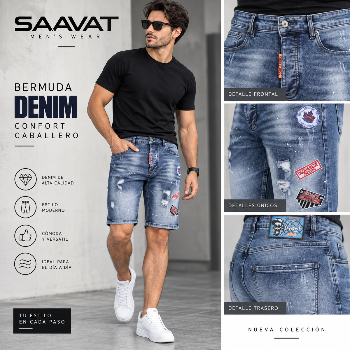 Bermuda Clásica Denim para Hombre | DKCH STORE