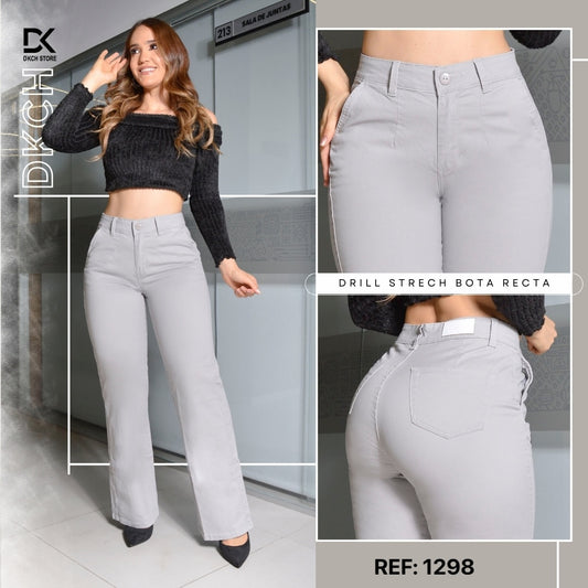 PANTALON DRILL STRECH BOTA ANCHA REF. 1298
