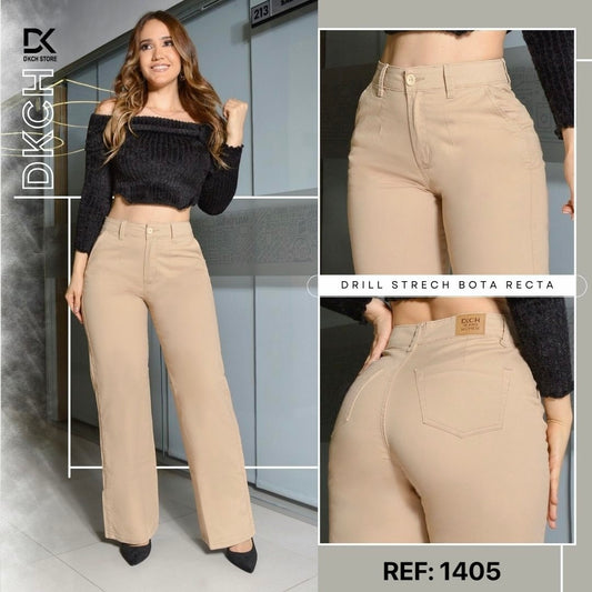 PANTALON DRILL STRECH BOTA ANCHA REF. 1405
