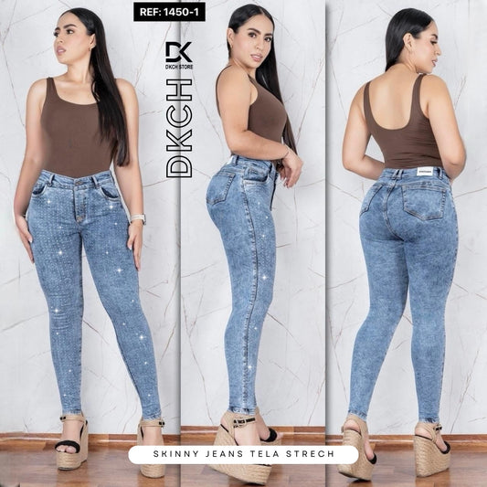 JEANS SKINNY TIRO ALTO REF 1450-1