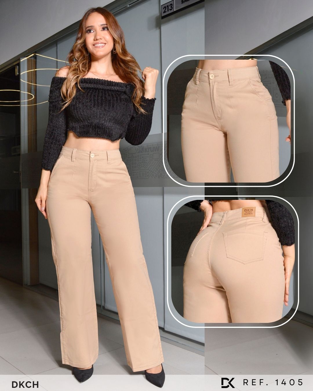PANTALON DRILL STRECH BOTA ANCHA REF. 1405