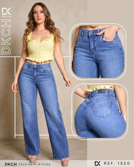 JEANS  BOTA ANCHA TELA SEMI-RIGIDA REF 1320