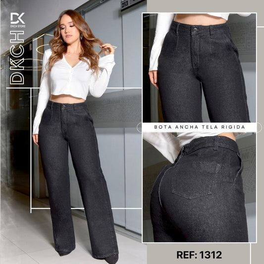 JEANS  BOTA ANCHA TELA SEMI-RIGIDA REF 1312