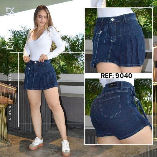 FALDA SHORT SEMI RIGIDA TIRO ALTO REF 9040
