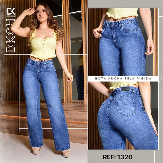 JEANS  BOTA ANCHA TELA SEMI-RIGIDA REF 1320
