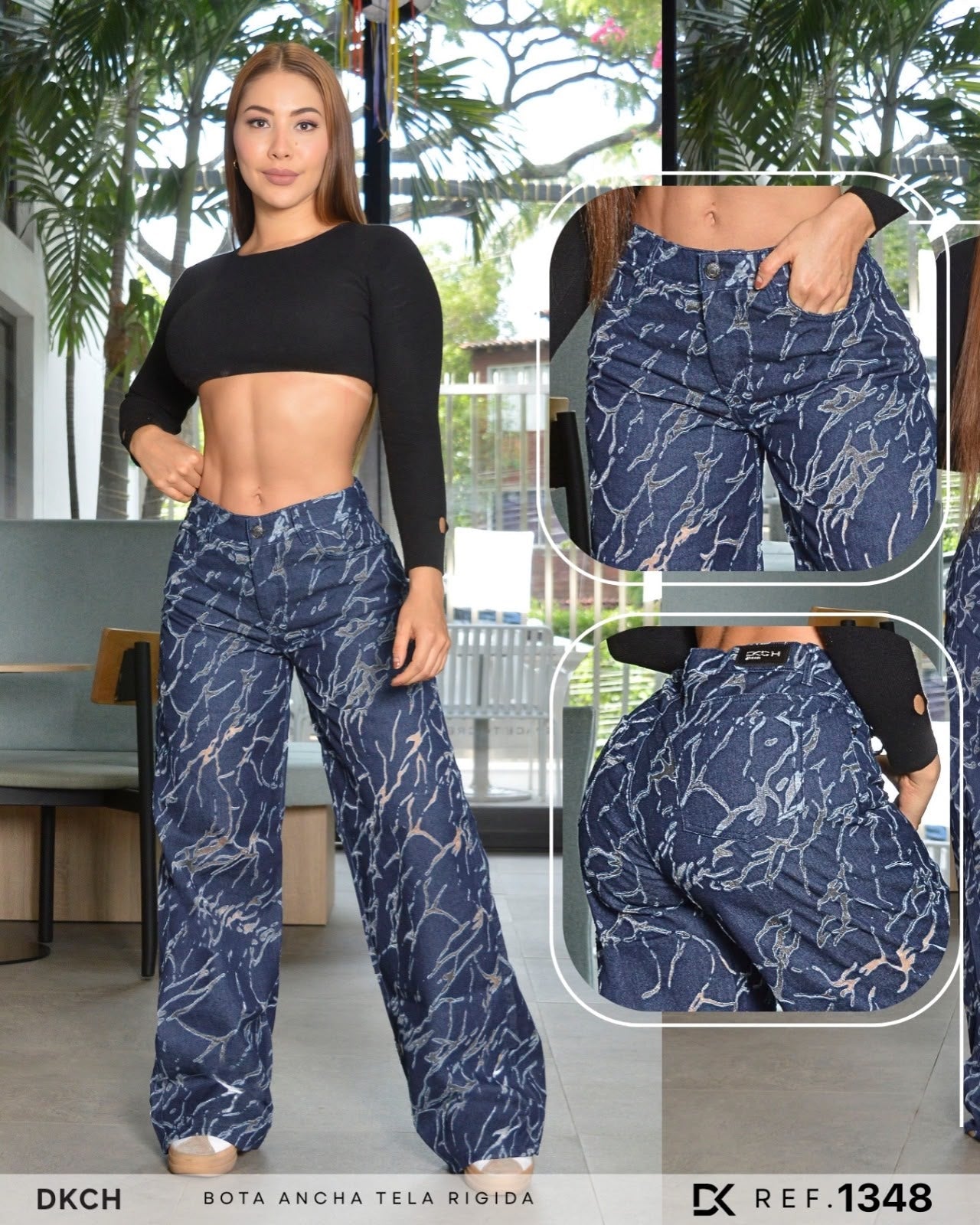 JEANS  BOTA ANCHA TELA RIGIDA REF 1348