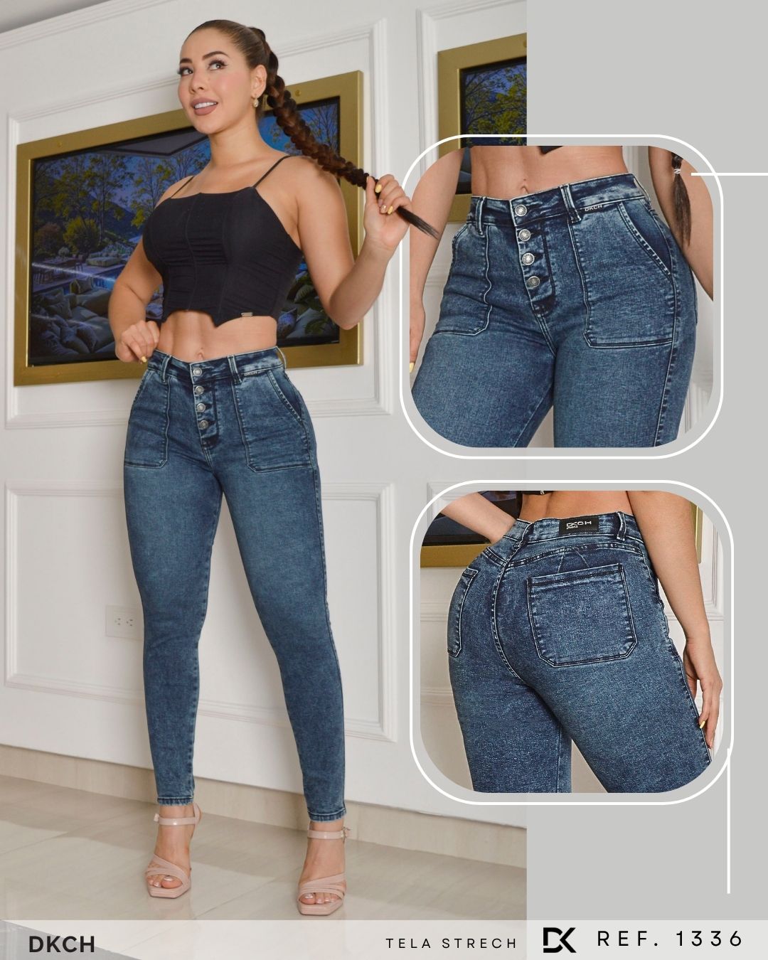 JEANS SKINNY TIRO ALTO REF 1336