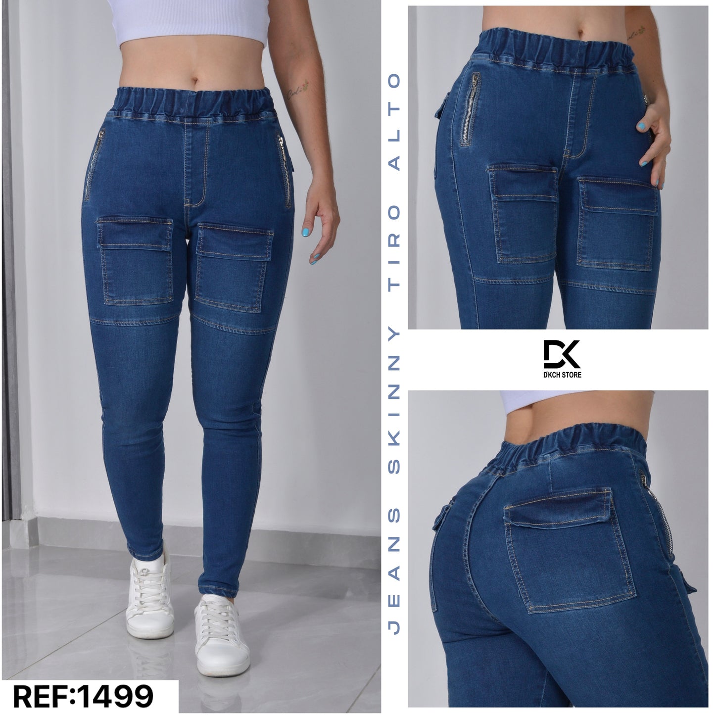 JEANS SKINNY TIRO ALTO REF 1499