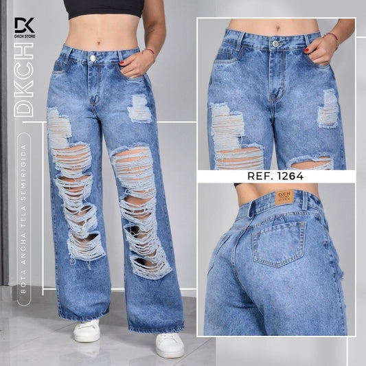 JEANS SEMI RIGIDO BOTA ANCHA REF.1264