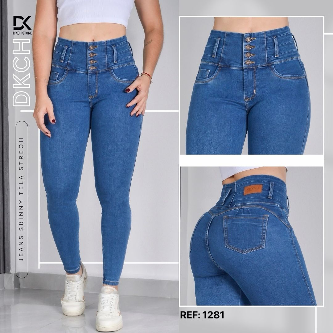 JEANS SKINNY TIRO ALTO REF 1281