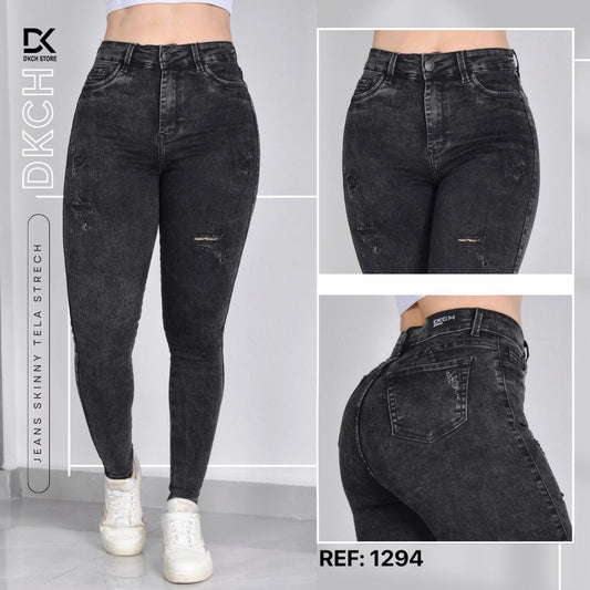 JEANS SKINNY TIRO ALTO REF 1294