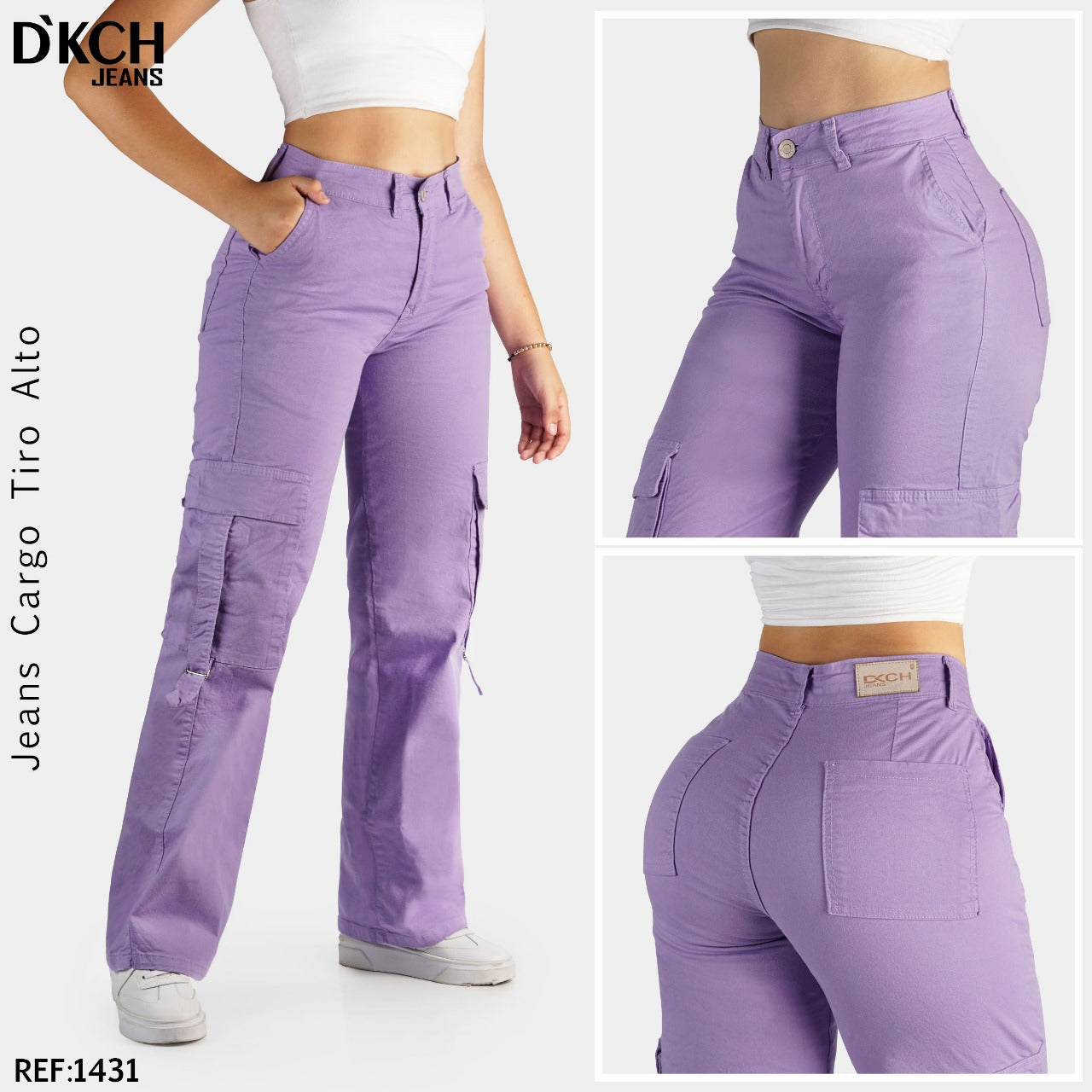 JEANS CARGO BOTA ANCHA STRECH REF 1431
