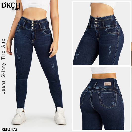 JEANS SKINNY TIRO ALTO REF 1472