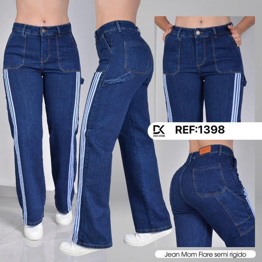 JEANS  CARGO BOTA ANCHA SEMI RIGIDO REF 1398