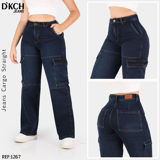 JEANS  CARGO BOTA ANCHA STRECH REF 1267