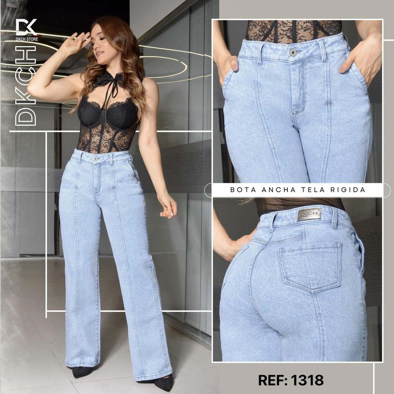 JEANS  BOTA ANCHA TELA SEMI-RIGIDA REF 1318