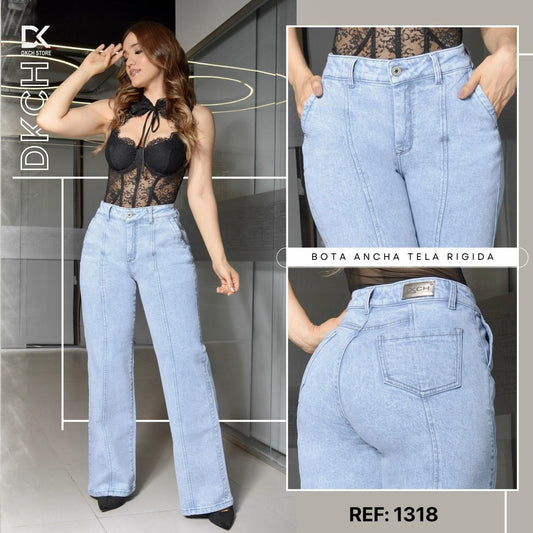JEANS  BOTA ANCHA TELA SEMI-RIGIDA REF 1318