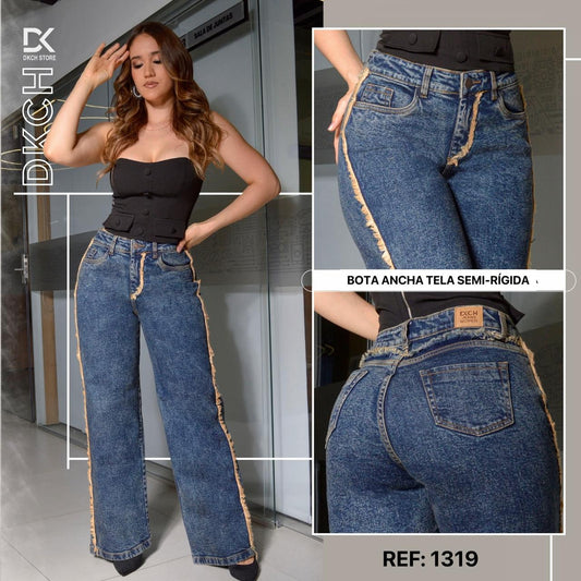 JEANS  BOTA ANCHA TELA SEMI-RIGIDA REF 1319