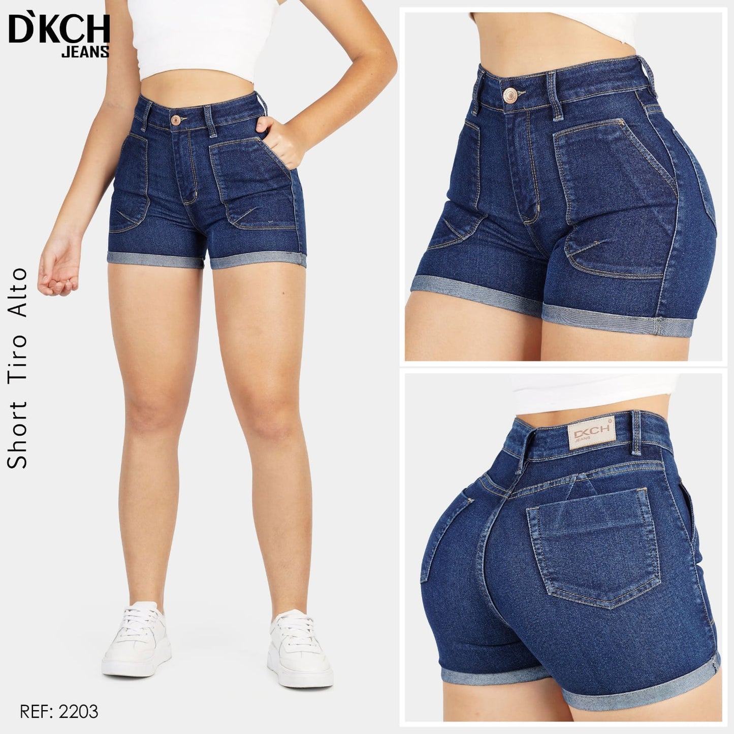 Denim Shorts Mar Tiro Alto, Short Campana Mujer